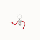 Sterling silver-plated girl and braids key-ring